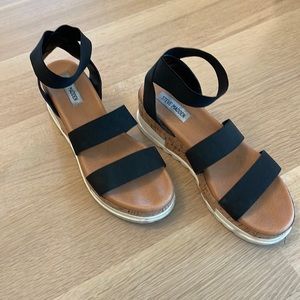 Steve Madden Bandi Elastic Cork Flatform Sandals Size 8